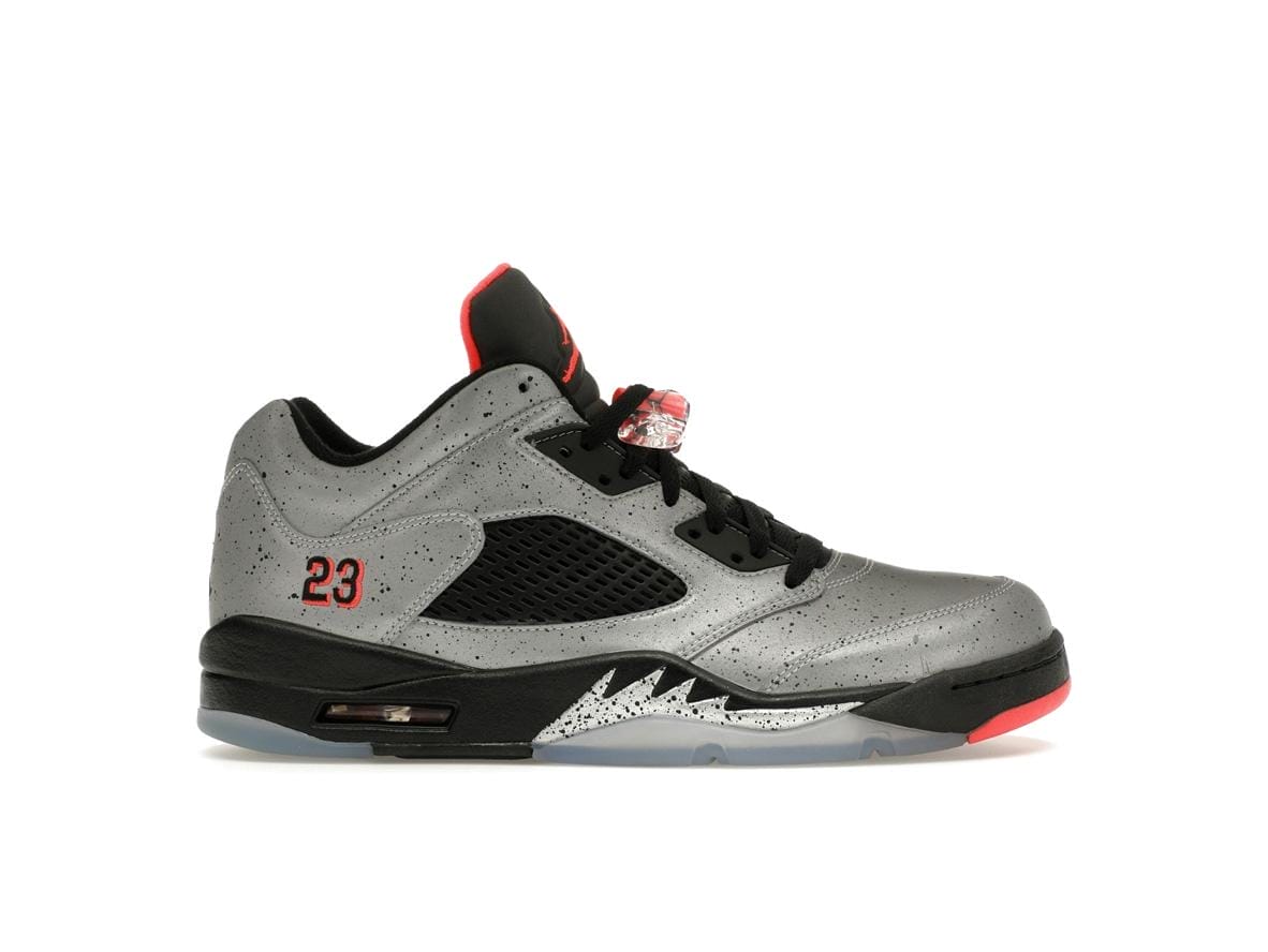 Air Jordan 5 Retro Low Neymar Reflective Silver Black Sneakers 846315-025