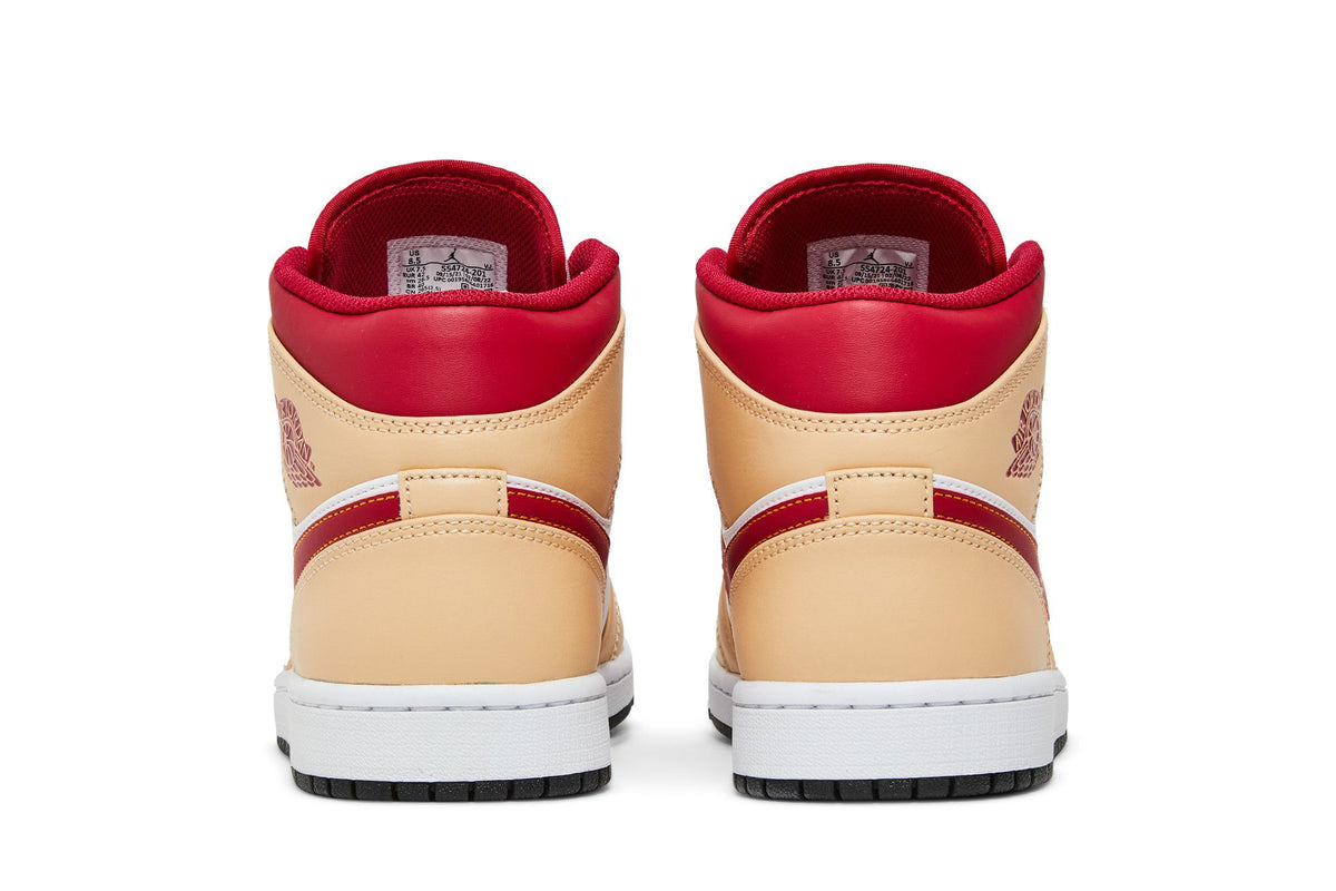 Air Jordan 1 Mid Light Curry Cardinal 554724-201